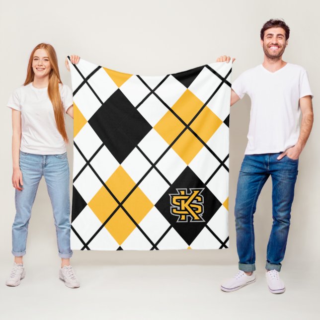 Kennesaw State University Argyle Pattern Fleece Blanket (In Situ)