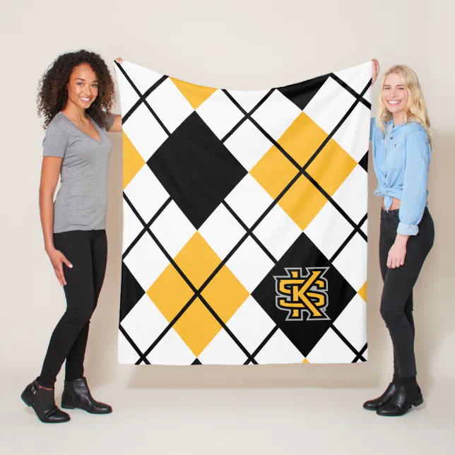 Kennesaw State University Argyle Pattern Fleece Blanket | Zazzle