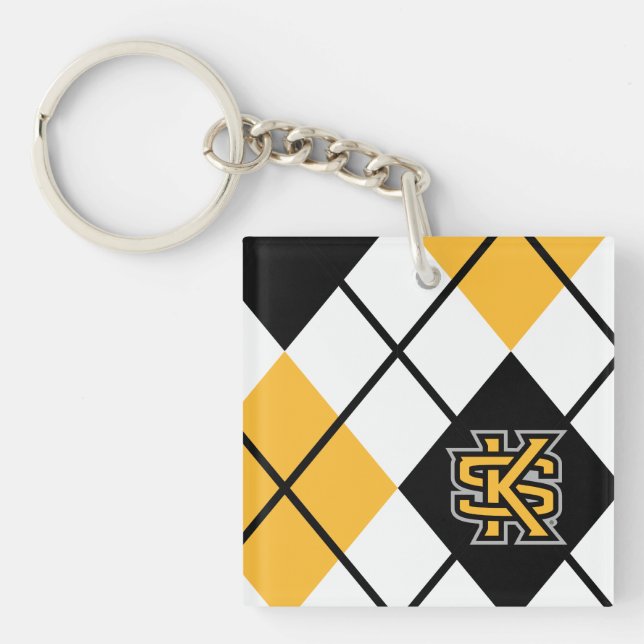 Kennesaw State University Argyle Pattern Keychain (Front)
