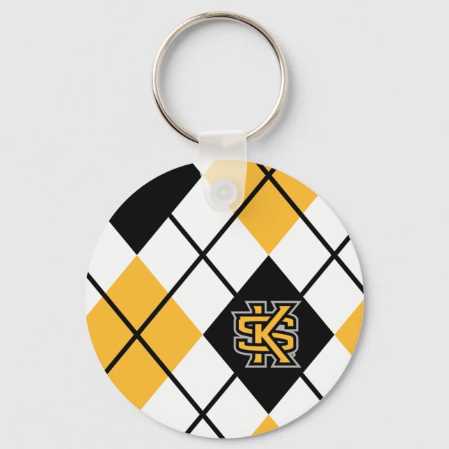 Kennesaw State University Argyle Pattern Keychain (Front)