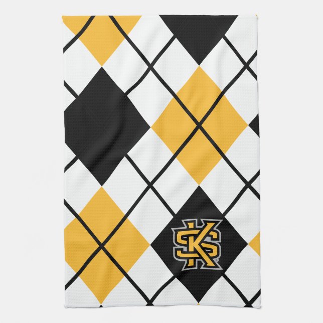 Kennesaw State University Argyle Pattern Kitchen Towel (Vertical)