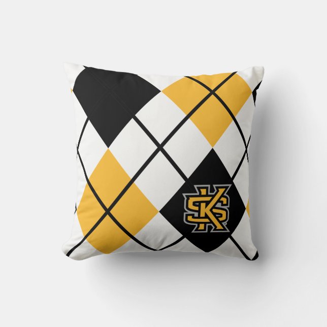 Kennesaw State University Argyle Pattern Throw Pillow (Front)