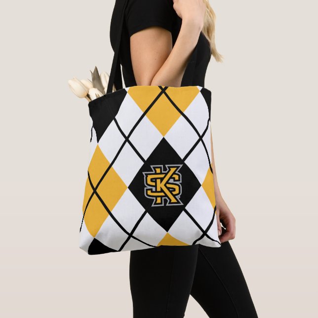 Kennesaw State University Argyle Pattern Tote Bag (Close Up)