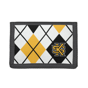 Kennesaw State University Argyle Pattern Trifold Wallet