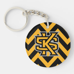 Kennesaw State University Chevron Pattern Keychain