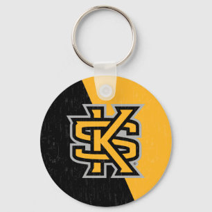 Kennesaw State University Color Block Distressed Keychain