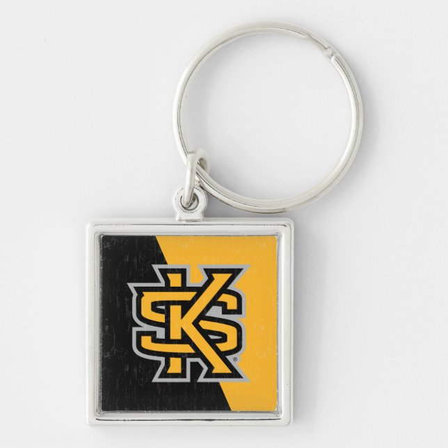 Kennesaw State University Color Block Distressed Keychain (Front)