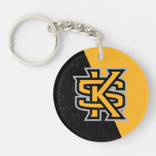 Kennesaw State University Color Block Distressed Keychain