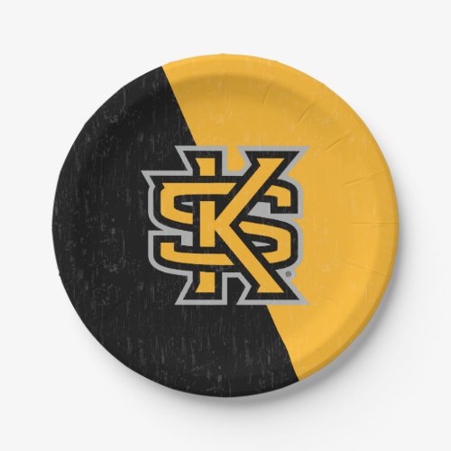 Kennesaw State University Color Block Distressed Paper Plates