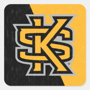 Kennesaw State University Color Block Distressed Square Sticker