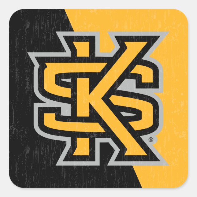 Kennesaw State University Color Block Distressed Square Sticker (Front)