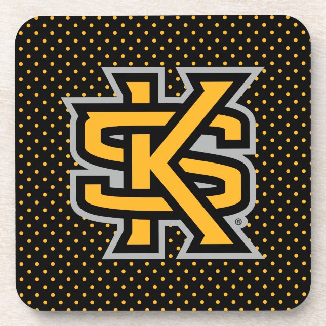 Kennesaw State University Polka Dot Pattern Beverage Coaster (Front)