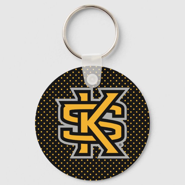 Kennesaw State University Polka Dot Pattern Keychain (Front)