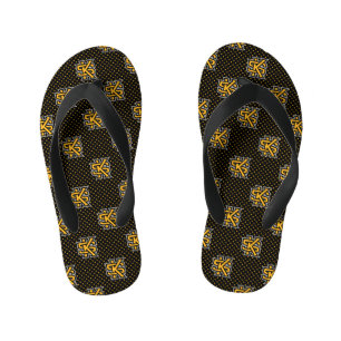 Kennesaw State University Polka Dot Pattern Kid's Flip Flops