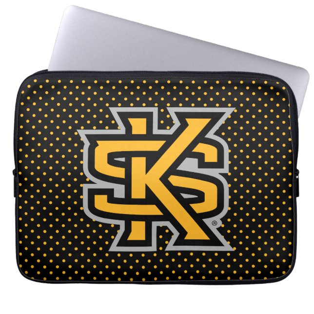 Kennesaw State University Polka Dot Pattern Laptop Sleeve (Front)