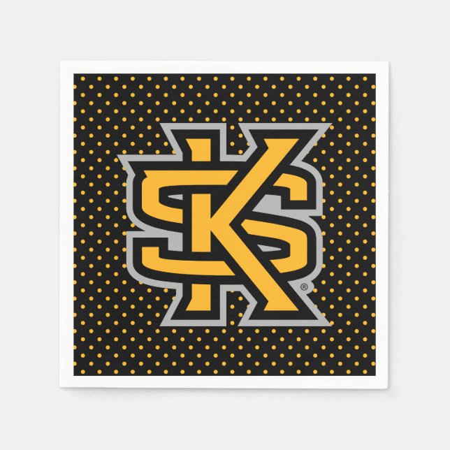 Kennesaw State University Polka Dot Pattern Napkins (Front)