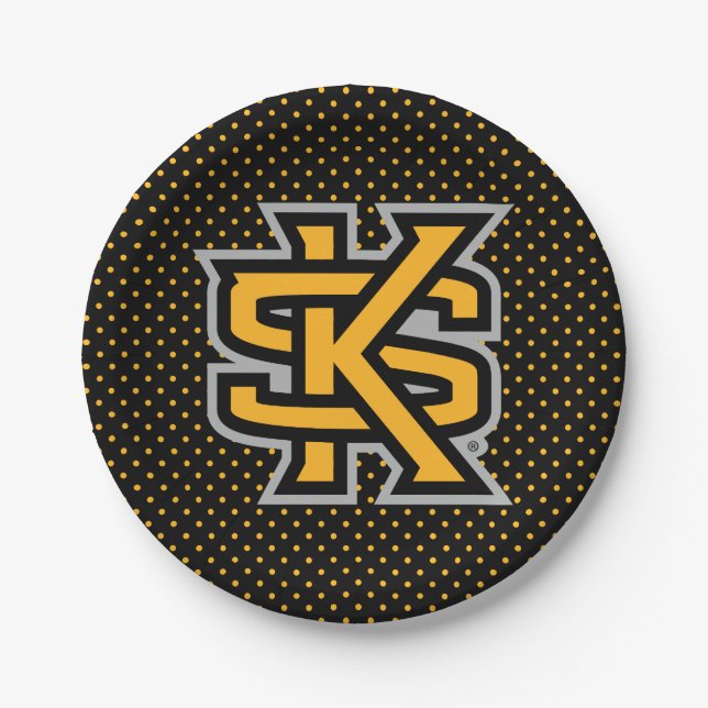 Kennesaw State University Polka Dot Pattern Paper Plates (Front)