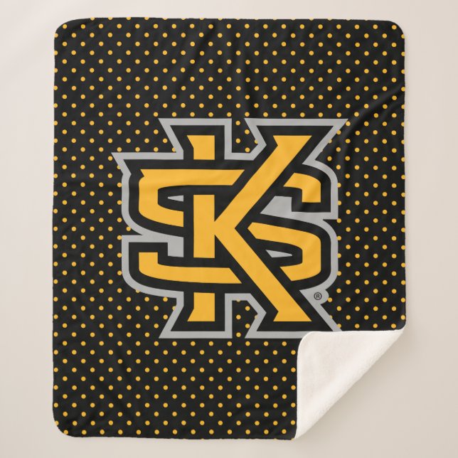 Kennesaw State University Polka Dot Pattern Sherpa Blanket (Front)