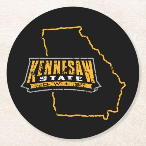 Kennesaw State University State Love Round Paper Coaster