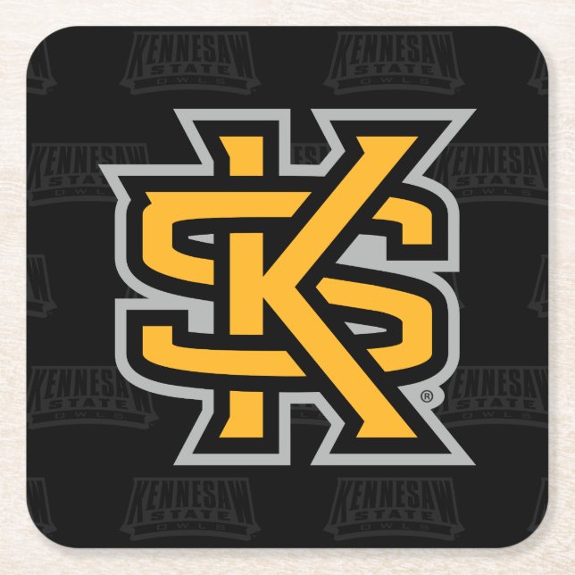 Kennesaw State University Watermark Square Paper Coaster (Front)