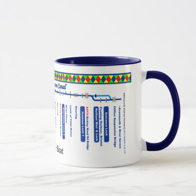 Kennet and Avon Canal Route Map (1 of 4) Mug (Right)