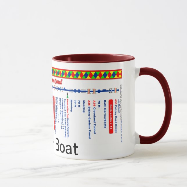 Kennet and Avon Canal Route Map (2 of 4) Mug (Right)