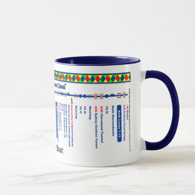 Kennet and Avon Canal Route Map (2 of 4) Mug (Right)