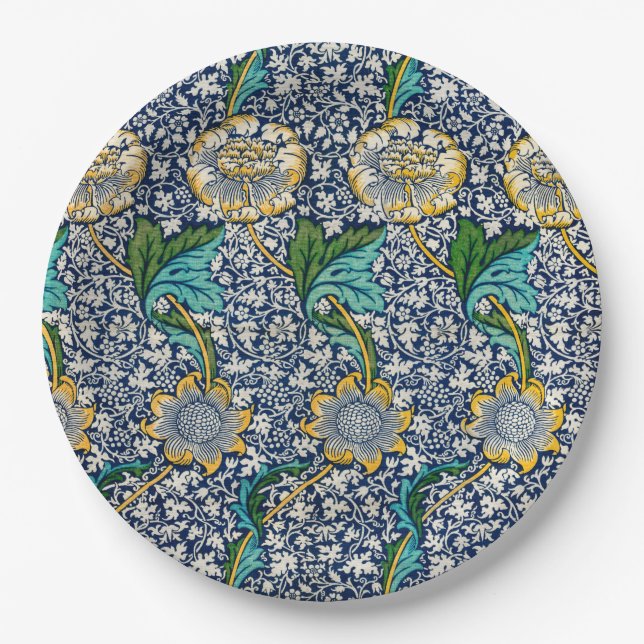 Kennet Pattern (by William Morris) Paper Plates (Front)