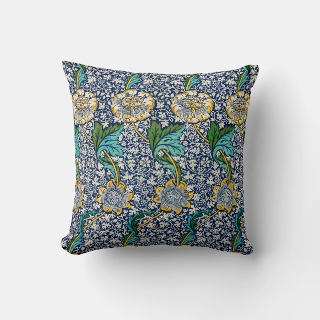 Kennet Pattern (by William Morris) Throw Pillow (Front)