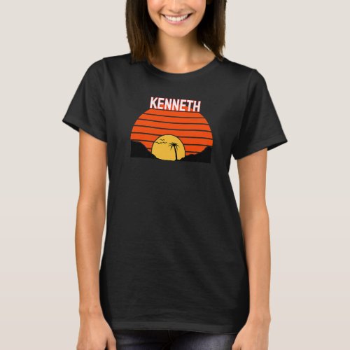 Kenneth Palm Tree Sunset Retro Vintage Sand Dunes  T_Shirt