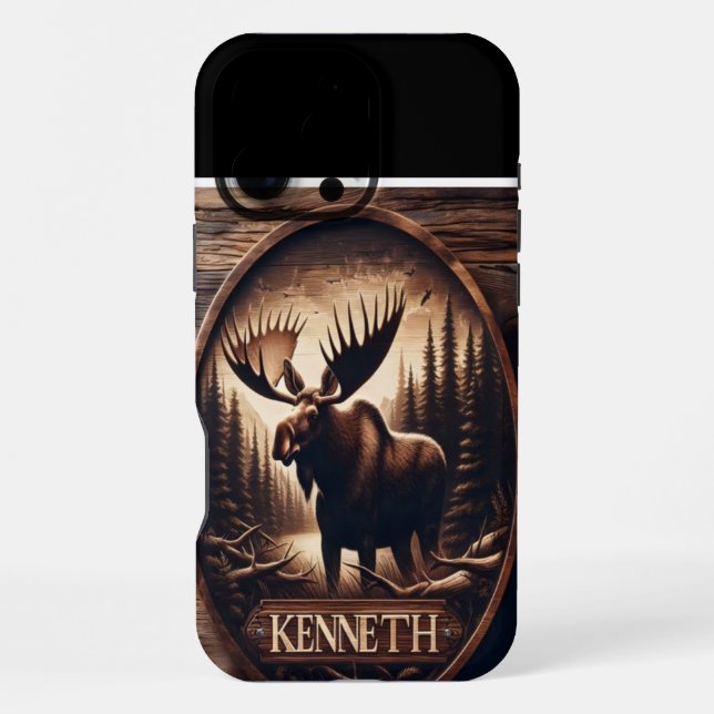 Kenneth's Moose Crest Iphone Case (Back)