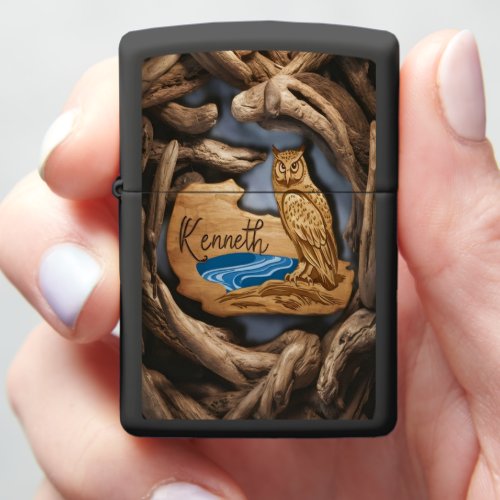 Kenneths Owl And Water Zippo Lighter