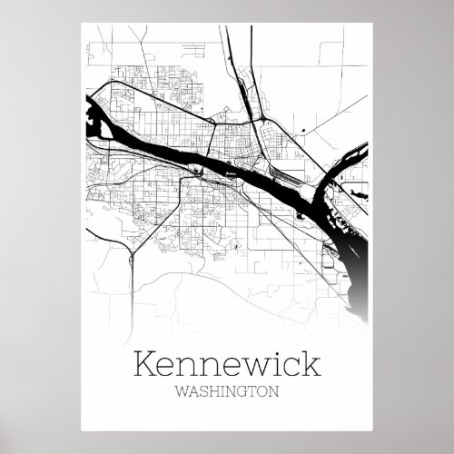 Kennewick Map _ Washington _ City Map Poster