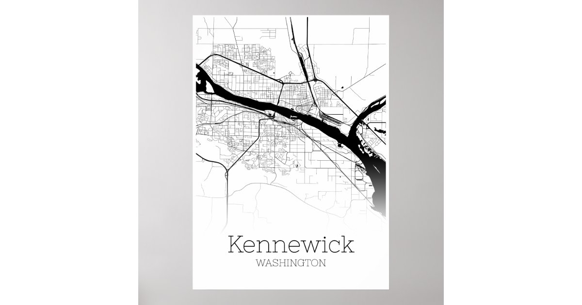 Kennewick Map - Washington - City Map Poster | Zazzle