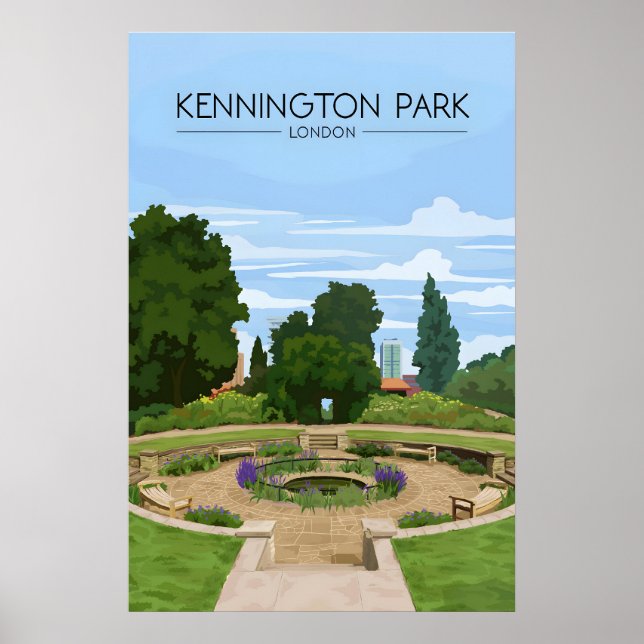 Kennington Park London Travel Poster (Front)