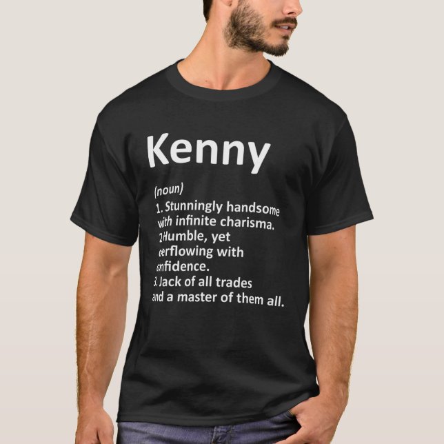 KENNY Definition Personalized Name Funny Birthday T-Shirt (Front)