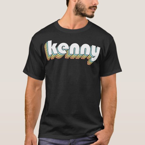Kenny Retro Rainbow Typography Faded Style T_Shirt