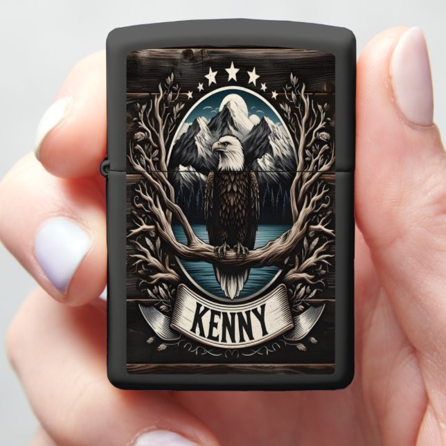 Kenny's Eagle Mountain Crest Zippo Lighter (In Hand)