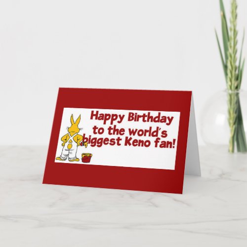 Keno cards Happy Birthday Keno Fan Card
