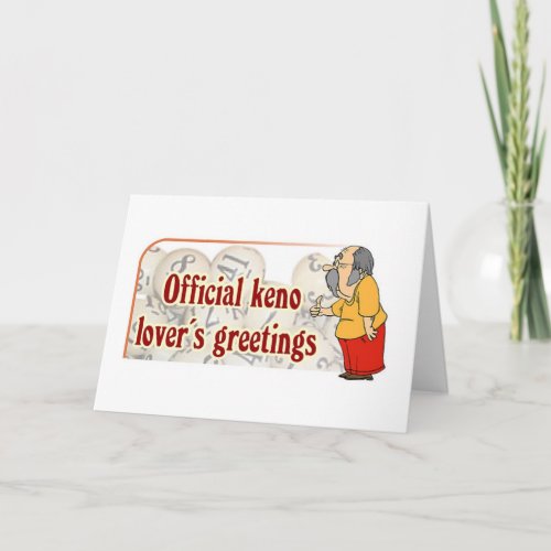 Keno cards Official Keno Lovers Greetings  Card