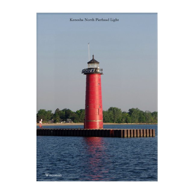 Kenosha North Pierhead Light acrylic wall art (Front)