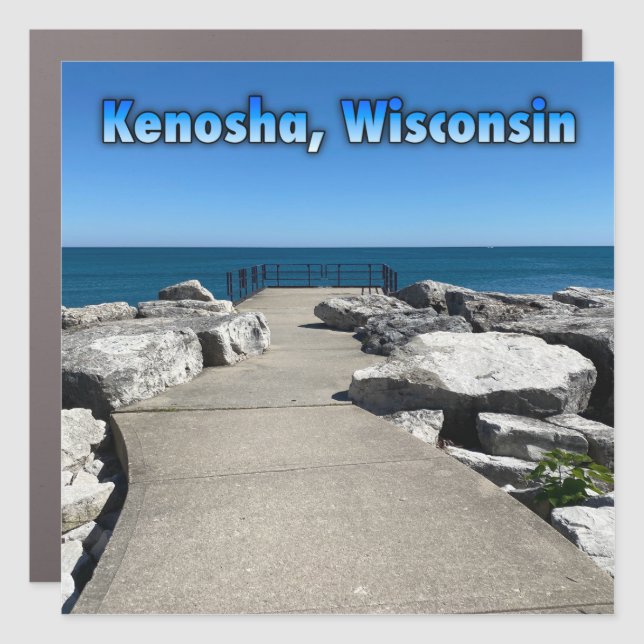Kenosha, Wisconsin on Lake Michigan Car Magnet (Front)