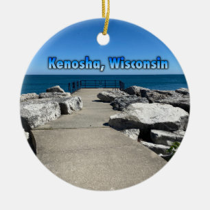 Kenosha, Wisconsin on Lake Michigan Ceramic Ornament