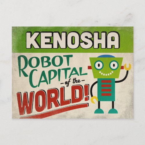 Kenosha Wisconsin Robot _ Funny Vintage Postcard
