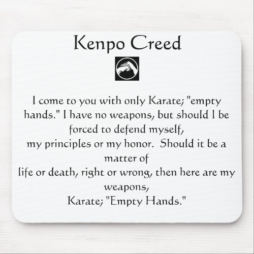 Kenpo Creed Mouse Pad