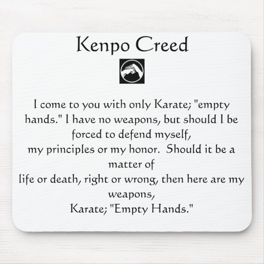 Kenpo Creed Mouse Pad | Zazzle.com