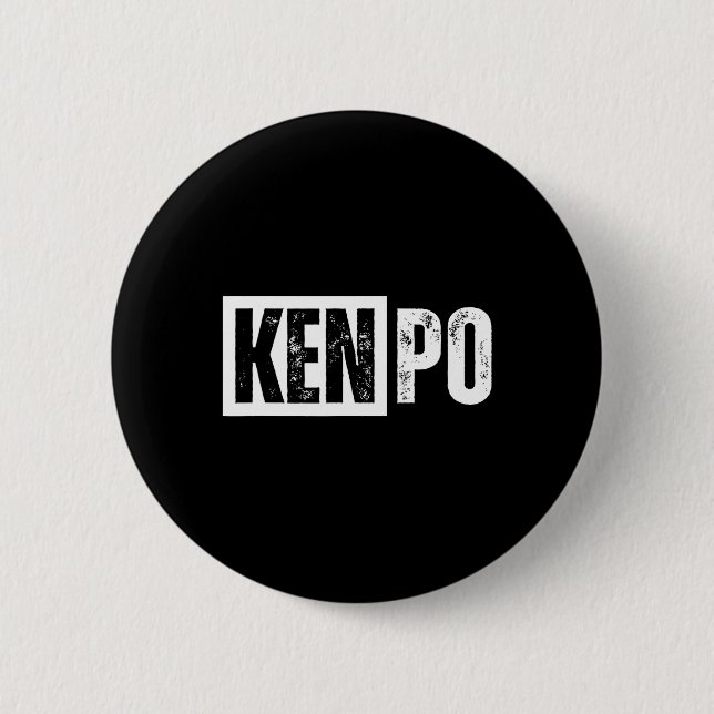 Kenpo Karate Distressed  Button (Front)