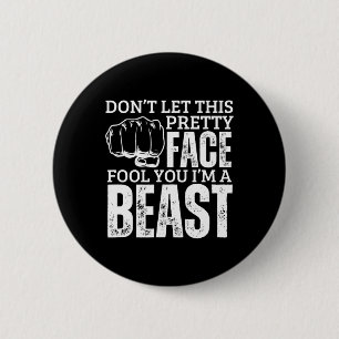 Kenpo Karate Girl I'm A Beast Funny Women American Button