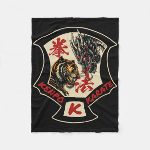 Kenpo Karate Martial Art Self Defence Tiger Dragon Fleece Blanket