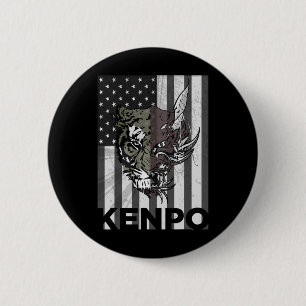 Kenpo Karate Martial Arts American Flag Women Men  Button